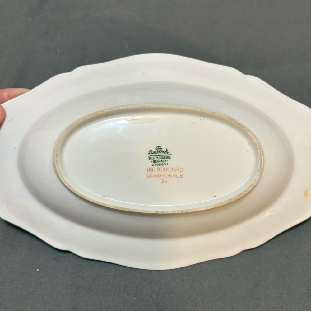 Vintage Rosenthal Green and Cream Floral relish dish bowl - Picture 2 of 6